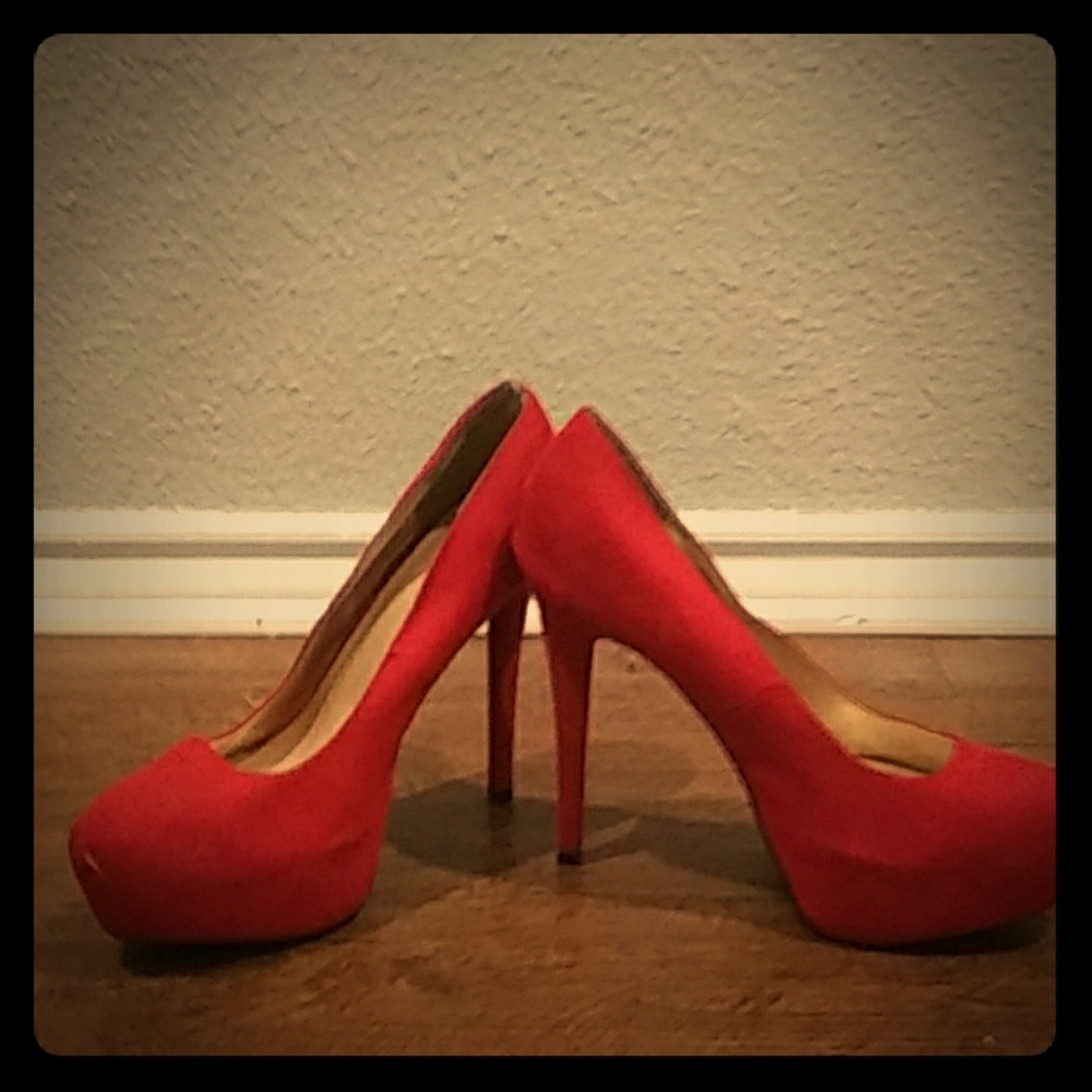 Bright red stilettos